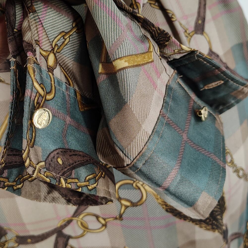Lauren Ralph Lauren Equestrian Belt Print Shirt Dress Sz 6 - Picture 16 of 16